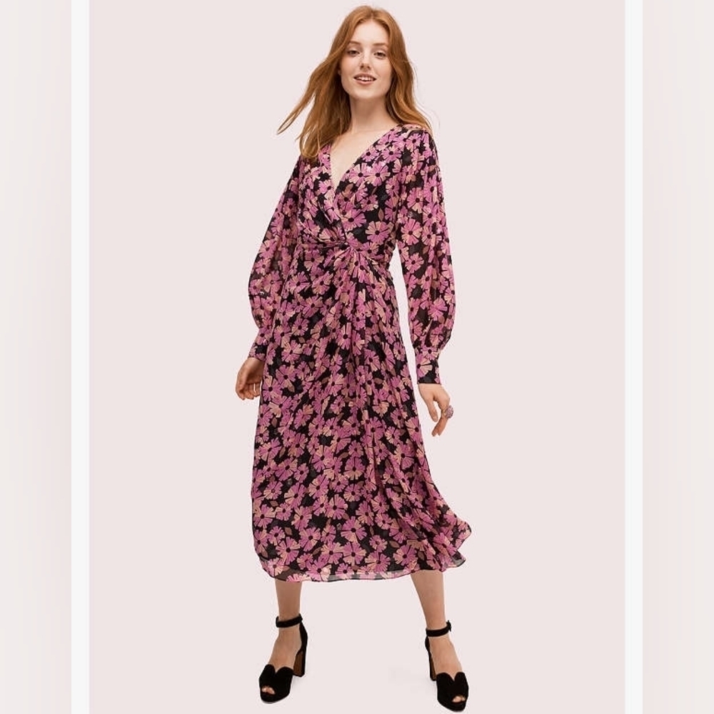 New Kate Spade Wallflower Chiffon Midi Dress